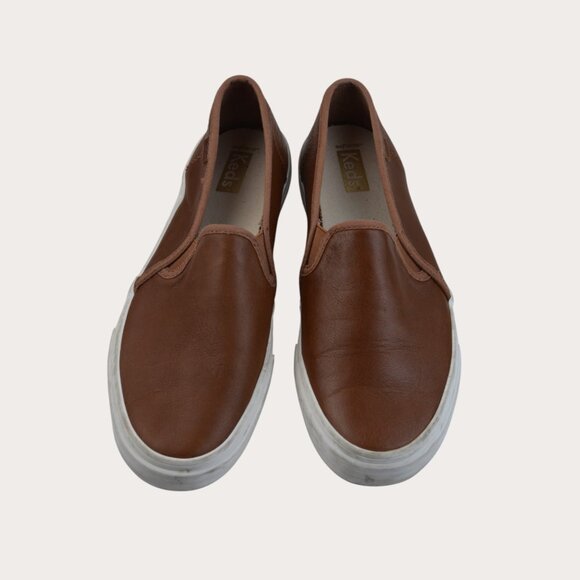 Keds Double Decker Leather Slip On | Size 8 Brown| Slip On Sneaker - Picture 5 of 7